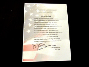 JACK LOUSMA STS-3 SKYLAB-3 NASA ASTRONAUT SIGNED AUTO VTG PHILOSOPHY SHEET 