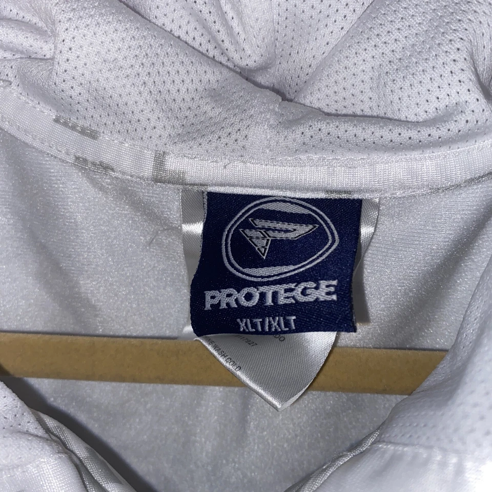 Chaqueta con capucha Protege para hombre blanca gris ropa de calle XLT rara difícil de encontrar Foto 4 de 4