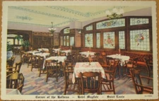 St. Louis, MO 1938 Linen Postcard: Hotel Mayfair Hofbrau Restaurant - Missouri