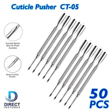 Professional Nail Care Tools – 50Pcs Cuticle Pusher Remover Set, Stainless Steel