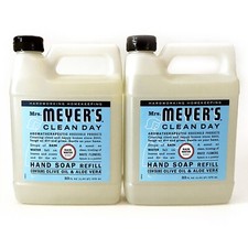 Mrs. Meyers Clean Day Liquid Hand Soap Refill, RAIN WATER Scent 33oz (2 pack) 0.82 per fl oz