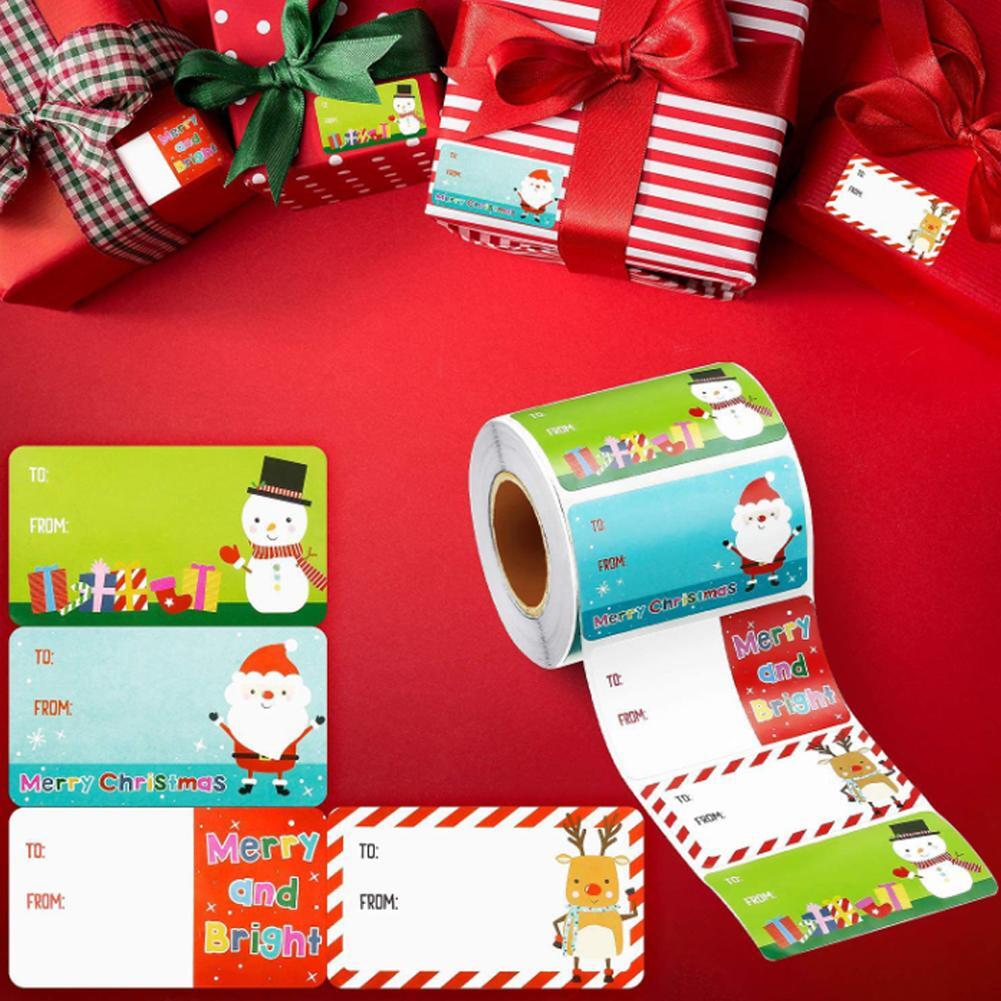 200/500 Pcs Christmas Labels Stickers Tags for Gifts Wrapping Hot H8