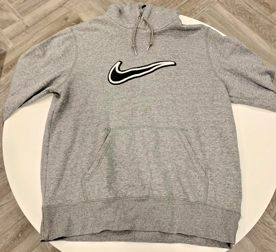 Nike centre swoosh hoodie grey clearance