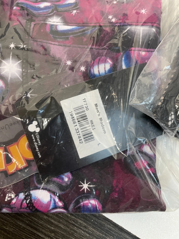 Lot of 4 Tooniforms Adult L Batman Mickey Mouse Print Scrub Top Black Disney - Image 4 of 4