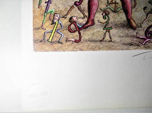ROLAND TOPOR "ARITMETICA" firmato numerato e timbrato Bolaffi Arte - Foto 3 di 7