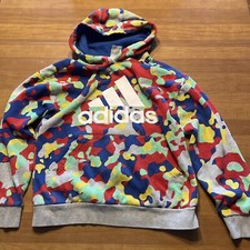 Adidas Multicolor Print Women's Hoodie Sz L Excellent