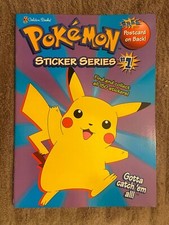 Vintage Pok mon Golden Books 1999 Sticker Series 1, 2  3 Activity Books