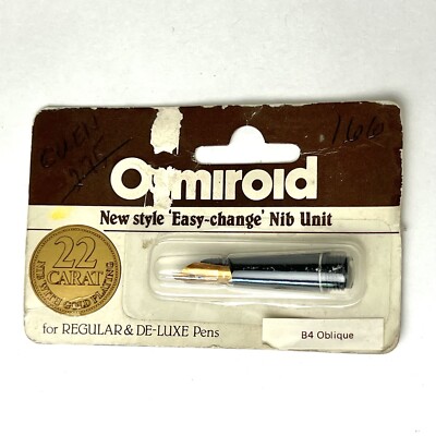 Osmiroid Pen Nib B4 Unit Easy-Change 22 Carat Gold Plating NOS SEALED
