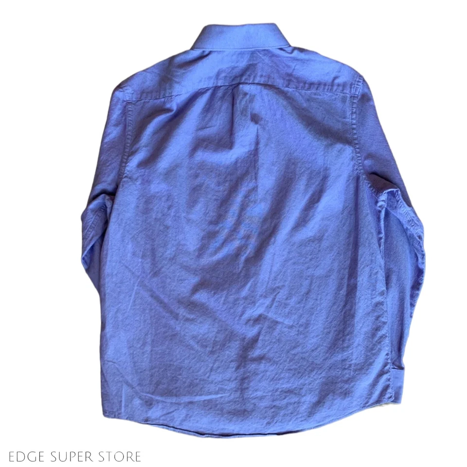 Camisa de Vestir Pingüino Púrpura Rayas Bordeado Abotonada Calce Ajustado Algodón Talla 16 32/33 Foto 3 de 4