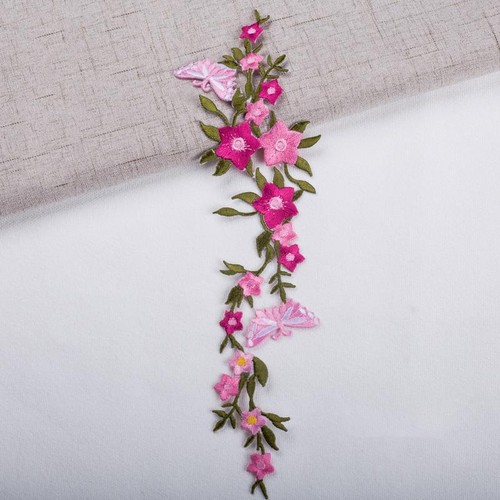 2 Flowers Applique Clothing Embroidery Iron-On Sticker Patches Craft Decorations - Picture 15 of 20