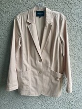 LAFAYETTE 148 New York Women s Blazer Stretch Beige Peach Striped Size 8 W8