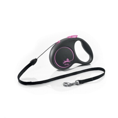 Flexi Schwarz Design S Kordel 5m Pink Hundeleine