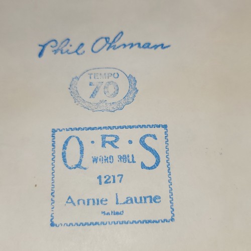Rollo de palabras para piano QRS 1217 Annie Laurie balada interpretada por Phil Ohman - Imagen 9 de 10