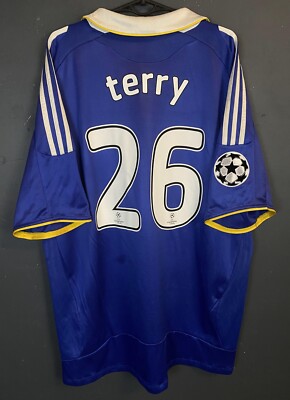 UEFA JOHN TERRY MEN'S FC CHELSEA 2008/2009 SOCCER FOOTBALL SHIRT