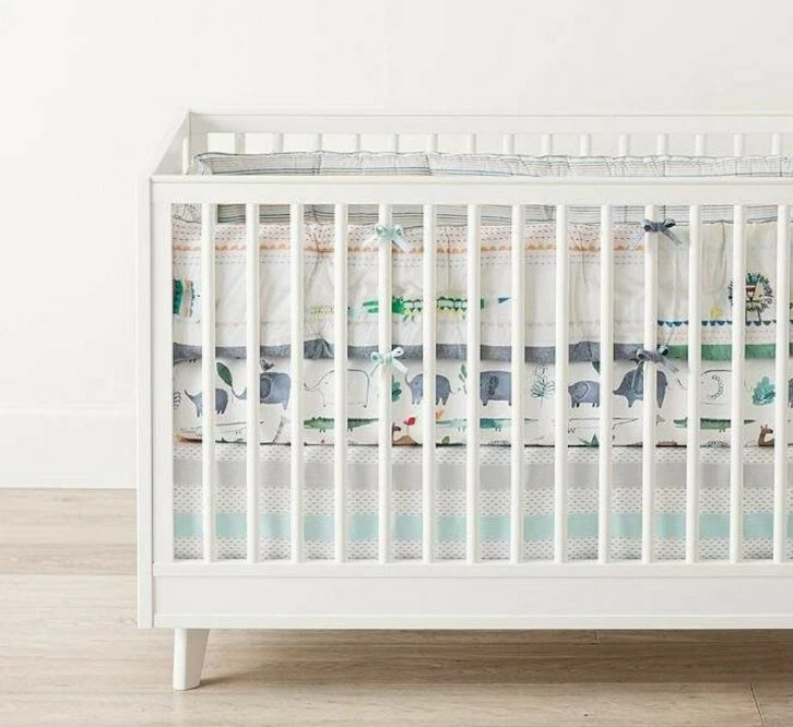 Falda Cuna Pottery Barn Niños Colby Hilo Teñido Multicolor NUEVA Foto 4 de 4