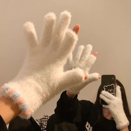 Elastic Fleece Women's Gloves Touch Screen Thicken Gloves for Cycling Skiing - Picture 6 of 17