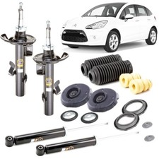KIT 4 AMMORTIZZATORI CON SUPPORTI E TAMPONI PER CITROEN C3 II 1.0-1.6 2009 2016