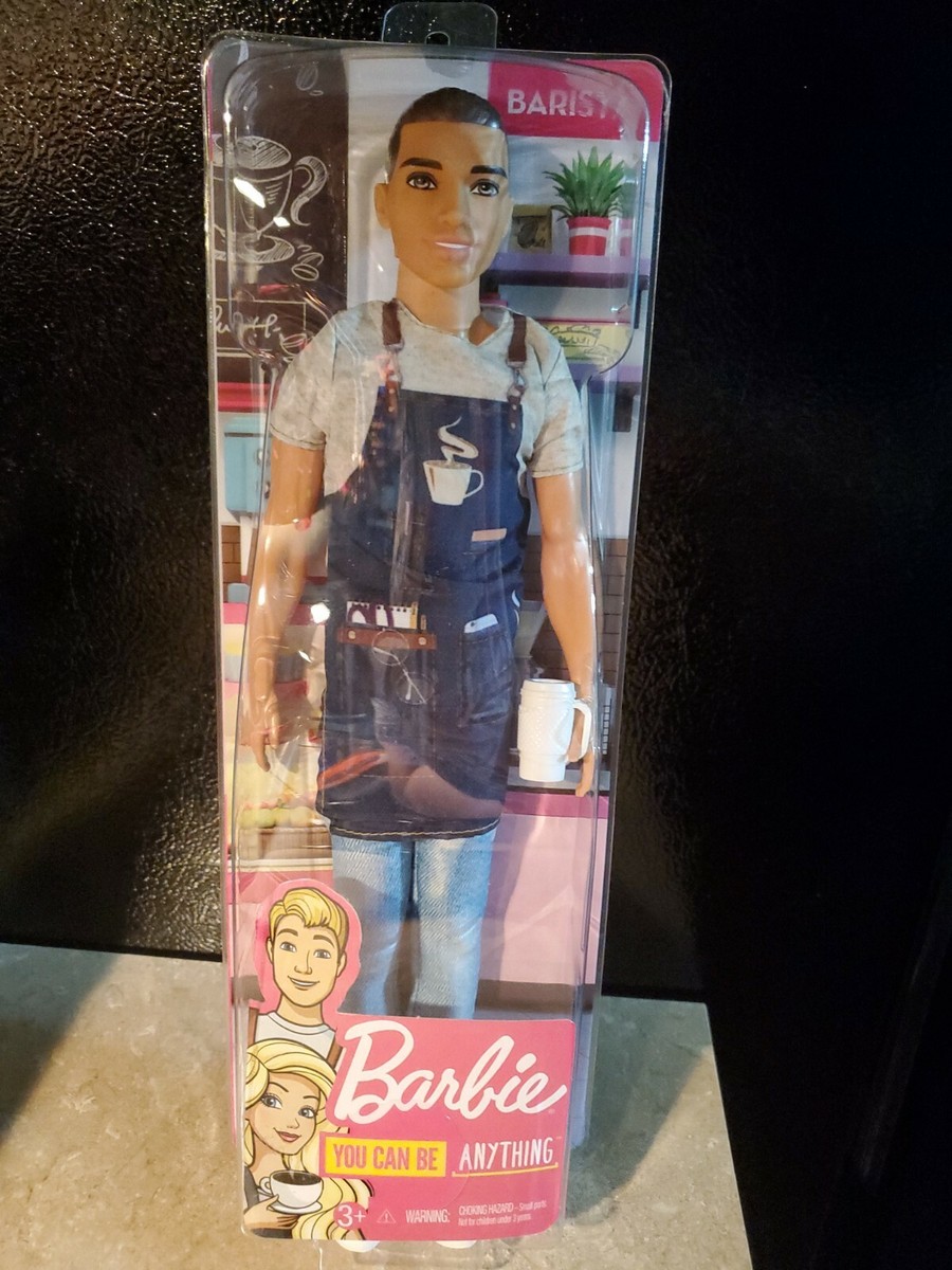 Barbie Careers Ken Doll Barista Male Boy by Mattel Brand New!