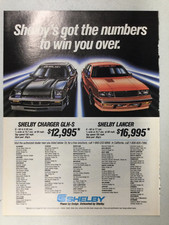 Misc 2966 Advertisement 1987 Shelby Charger Glh-s Shelby Lancer