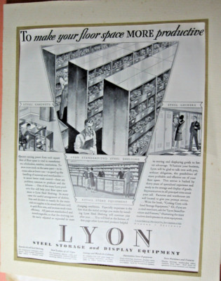 Lyon Storage & Display Equipment Ad from 1930 ''Fortune'' Magazine