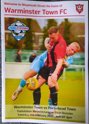 #ad WARMINSTER TOWN v PORTISHEAD TOWN TOOLSTATION WESTERN LEAGUE 1ST DIV 2022 GBP 3.50