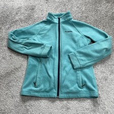 Columbia Fleece Jacket Kids Girls Large Blue Full Zip High Neck Outdoor Casual