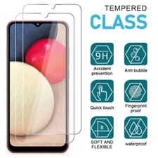 2 Pack For Samsung Galaxy A21S A02S A11 Clear Tempered Glass Screen Protector x2