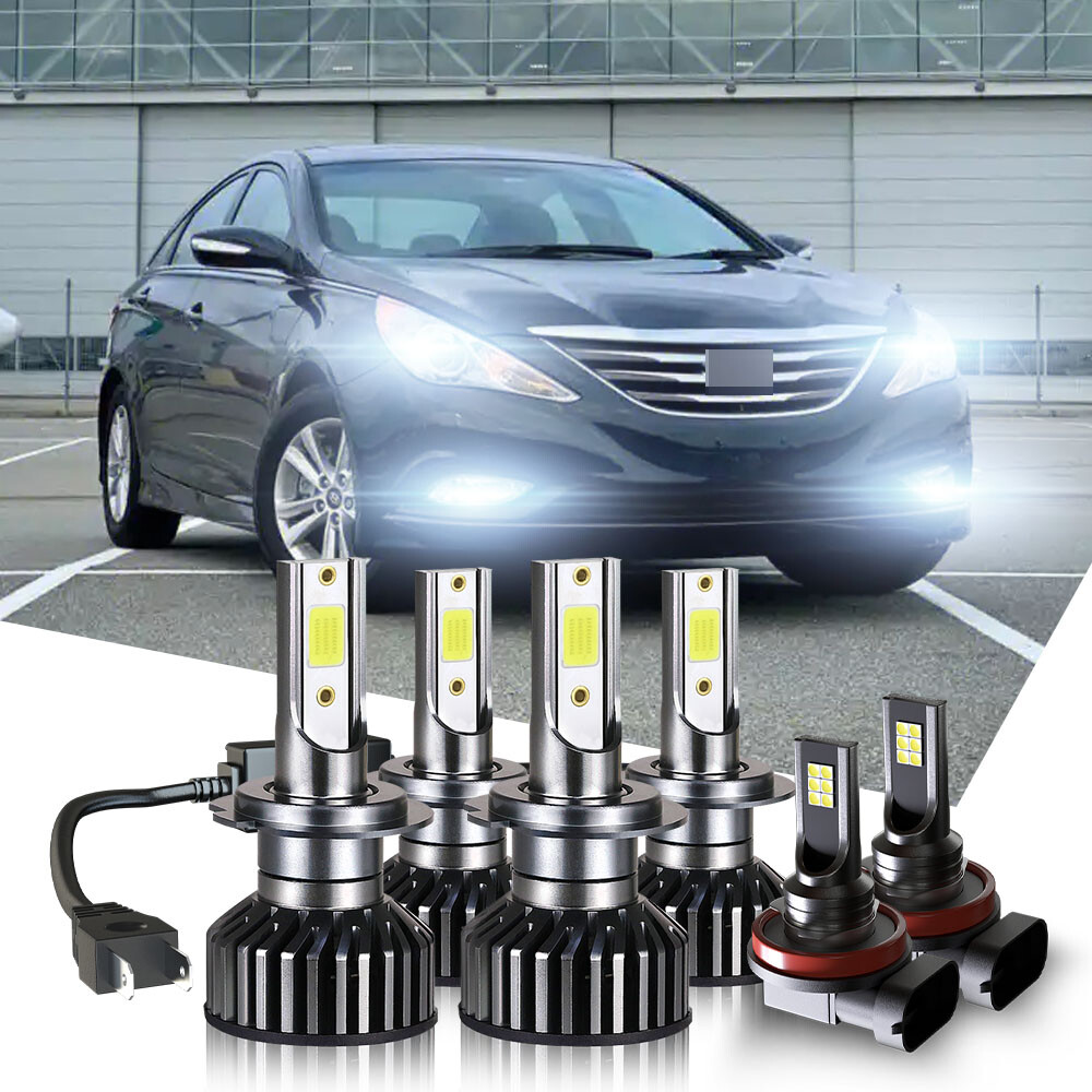 2011-2014 Hyundai Sonata 6X LED Headlight & Fog Light Kit 6000K