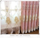 Modern simple European embroidered pink cloth blackout curtain valance C1481