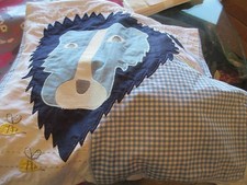 Pottery Barn Kids Safari Friends blue decorative sham 16" lion New without tag