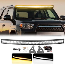 For 03-24 Toyota 4Runner Amber/White Strobe 52'' LED Light Bar Roof Mounting Kit