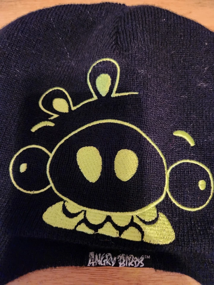 Angry Birds Negro Hombre Bomba Reversible, Gorro Medias Sombrero Foto 2 de 4