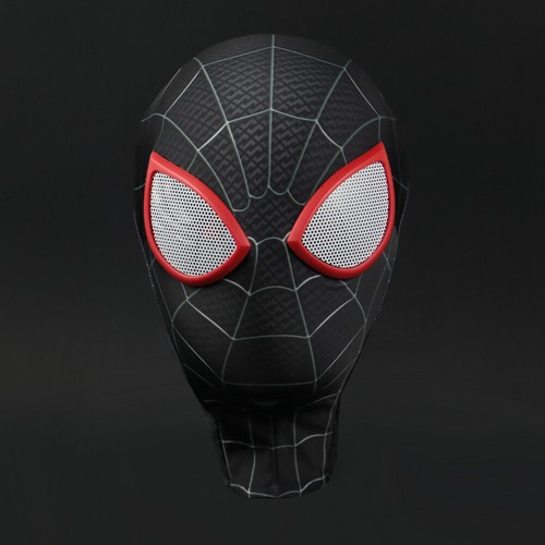 Cosplay Into the Spider Verse Spiderman Miles Balaclava Hood Superhero Mask Prop - Picture 6 of 12