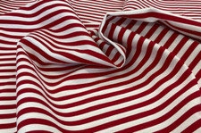 DARK RED WHITE STRIPED COTTON- BY THE YARD