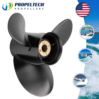 Outboard Propeller 10 3/8 x 14 Fit Mercury Outboard Engines 25-70HP, 13 Tooth,RH