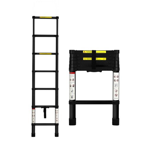 Traderight Telescopic Ladder Multipurpose Portable Aluminium Extension Steps 2M