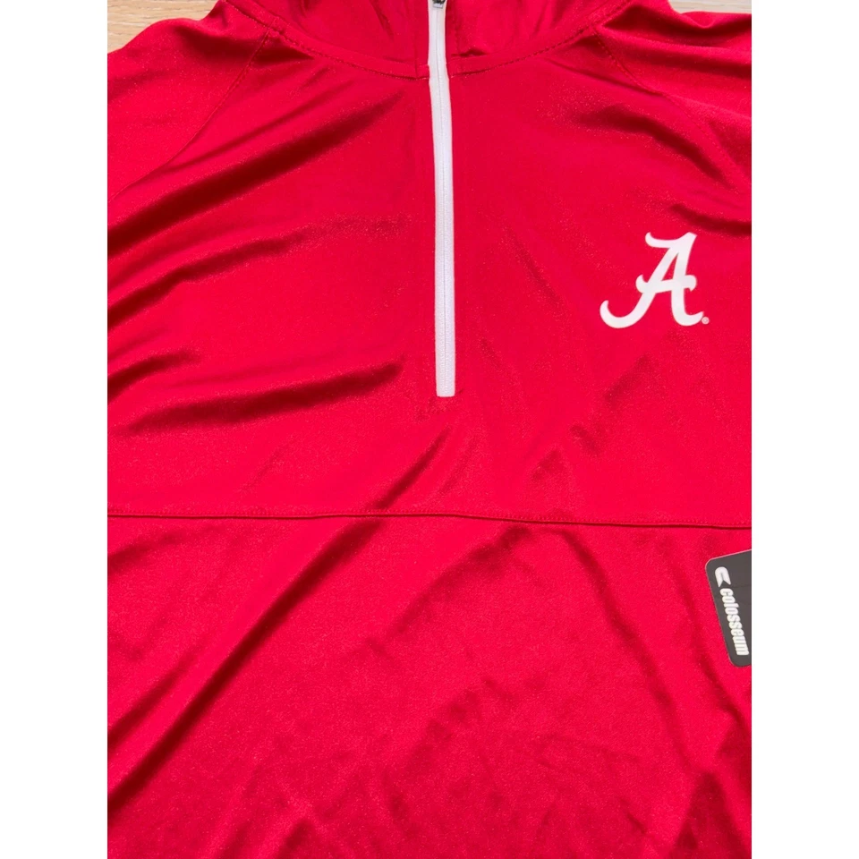Новый с ценниками мужской пуловер Alabama Crimson Tide Colosseum 1/4 на молнии - средний - малиновый красный - Изображение 2 из 4