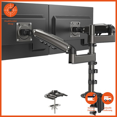 Monitorhalterung für 2 Monitore 13-32 Zoll Höhenverstellbar VESA 75-100mm
