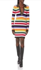 Steve Madden Sweater Dress Women Multicolored Striped Large NWT