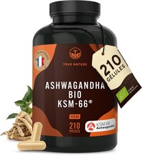 TRUE NATURE Bio Ashwagandha KSM-66 600mg 210 Gélules Vegan