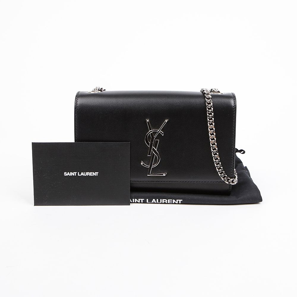 Saint Laurent Kate Small Leather Chain Shoulder Bag Black 157639443 [U]