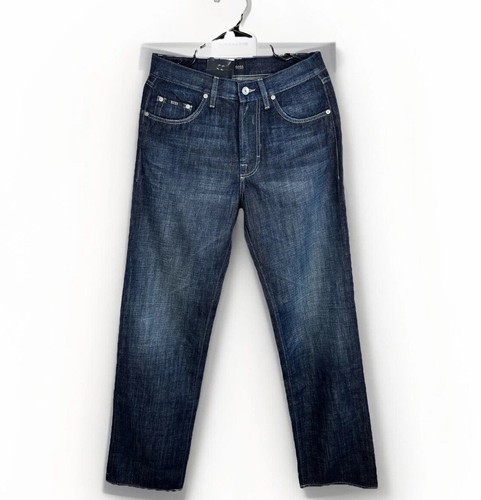 Pantalones de mezclilla oscuros Boss Hugo Boss para hombre 30x34 Jacksons calce cómodo relajado nuevos con etiquetas - Imagen 1 de 8