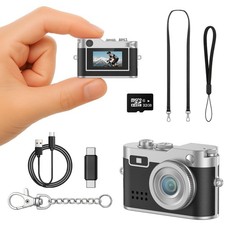 Mini Keychain Camera 1080P FHD Mini Retro Digital Camera Tiny Camera 32GB Card