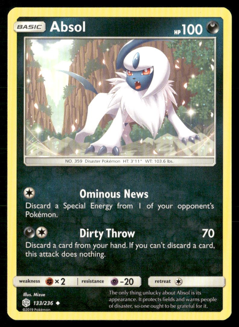 Absol 133/236 Uncommon Cosmic Eclipse Pokemon Lightly Played