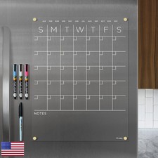 Visibly Magnetic Acrylic Calendar 14" x 18" Clear Refrigerator Planning Board