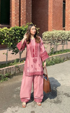 Readymade Cotton Salwar Suit Real Mirror Hand Work Embroidery Plazzo Set