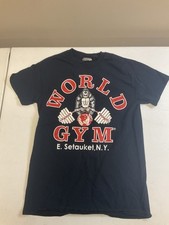 Gold's Gym 90s New York Bodybuilder DOUBLE SIDED Cotton Tee USA MADE Vintage