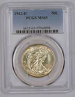 1942-D Walking Liberty Half Dollar Graded MS65 by PCGS
