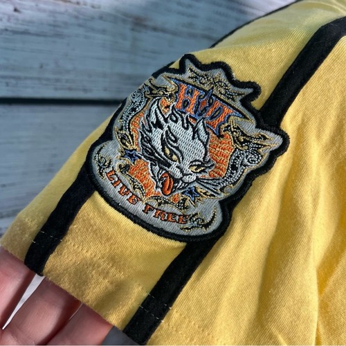 Harley Davidson Classic Embroidered Shirt Medium Patches 1/4 Zip Short Sleeve - Picture 6 of 8