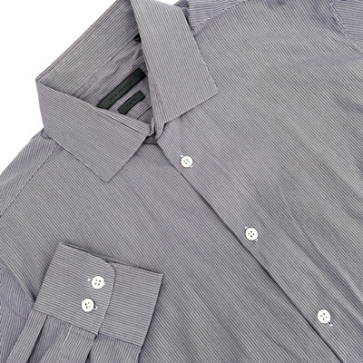 JOHN VARVATOS Men's 15 Purple/Gray Micro Print Long-Sleeve Button-Up Dress Shirt